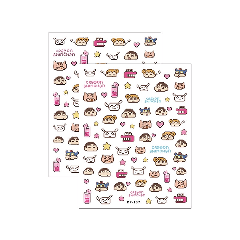 Hình Dán Móng Tay In Nổi Họa Tiết Cậu Bé Bút Chì Shin-Chan Dùng Trang Trí Móng Tay Có Thể Đeo Lại