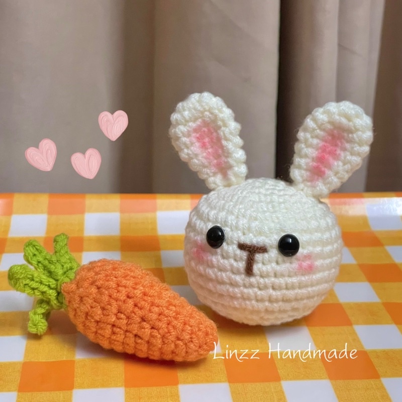 Móc khoá len handmade đầu thỏ đáng yêu