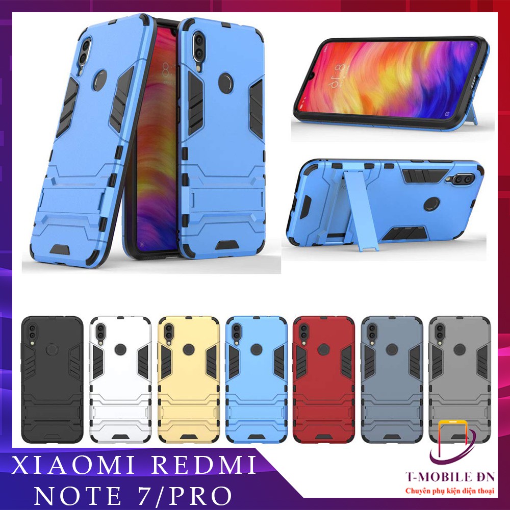 Ốp lưng Xiaomi Redmi Note 7 Pro, Ốp iron man chống sốc kèm chống xem video tiện lợi cho Redmi Note 7