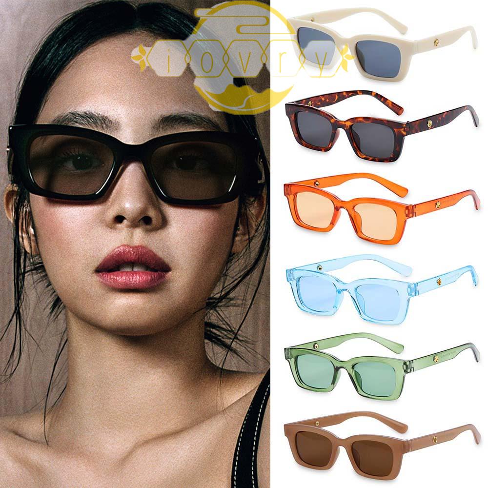 IVORY Rectangle Sunglasses Retro 90s Vintage Narrow Square Frame Street Shot Ladies Outdoor Eyewear