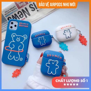[Ảnh thật - Hàng chuẩn] Airpod Case Đựng Tai Nghe Airpods 1&2 Gấu Bear Brunch Brother Chất Liệu Silicon Dẻo