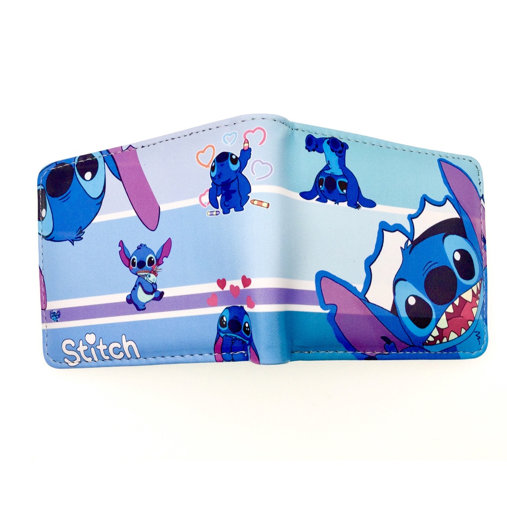 Ví Da Mini Dạng Gập In Họa Tiết Hoạt Hình Disney Lilo Stitch Đáng Yêu Thời Trang Cho Nam