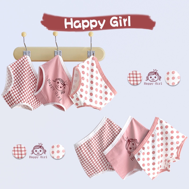Quần lót bé gái combo 3 chiếc  quần chíp cho bé cotton kháng khuẩn siêu đẹp