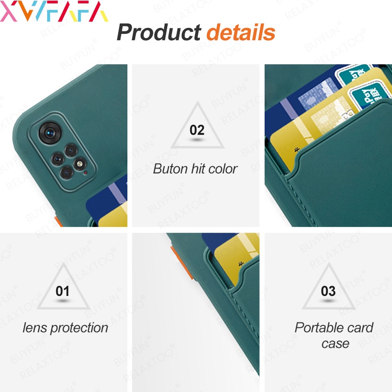 Ốp Điện Thoại Silicon TPU Mềm Màu Kẹo Có Ngăn Đựng Thẻ Cho Xiaomi Redmi Note 11S Note 11 Pro+ Note 11 Pro