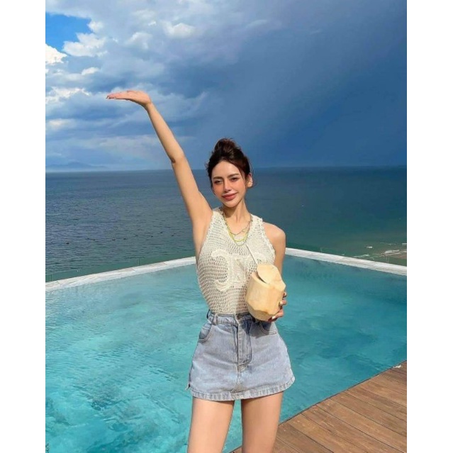 Áo len lưới sát nách hàng QC