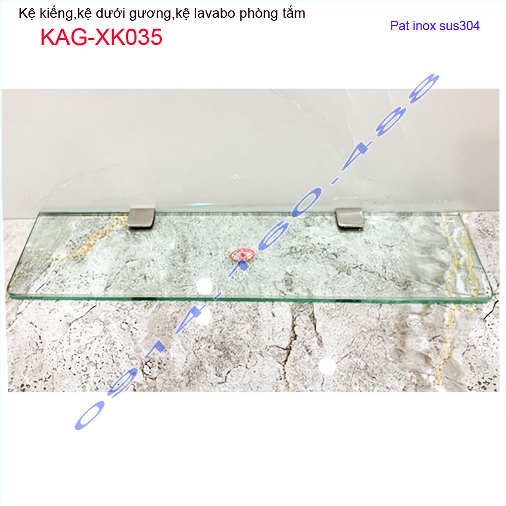 Kệ kiếng phòng tắm KAG-XK035, kệ kính trơn pát Inox 304 cao cấp dễ vệ sinh sử dụng tốt