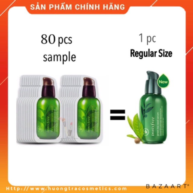 Hàng Hàn- Sample- Tinh Chất Dưỡng Ẩm Sâu, Phục Hồi Da Mụn Innisfree Green Tea Seed Serum