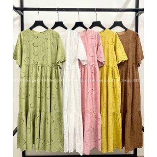 Váy xuông thô boy cổ tròn ( còn hồng- trắng- xanh kèm ảnh thật shop chụp)