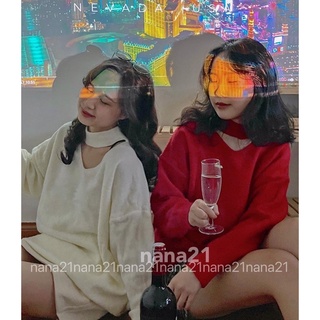 Áo len trơn cut out