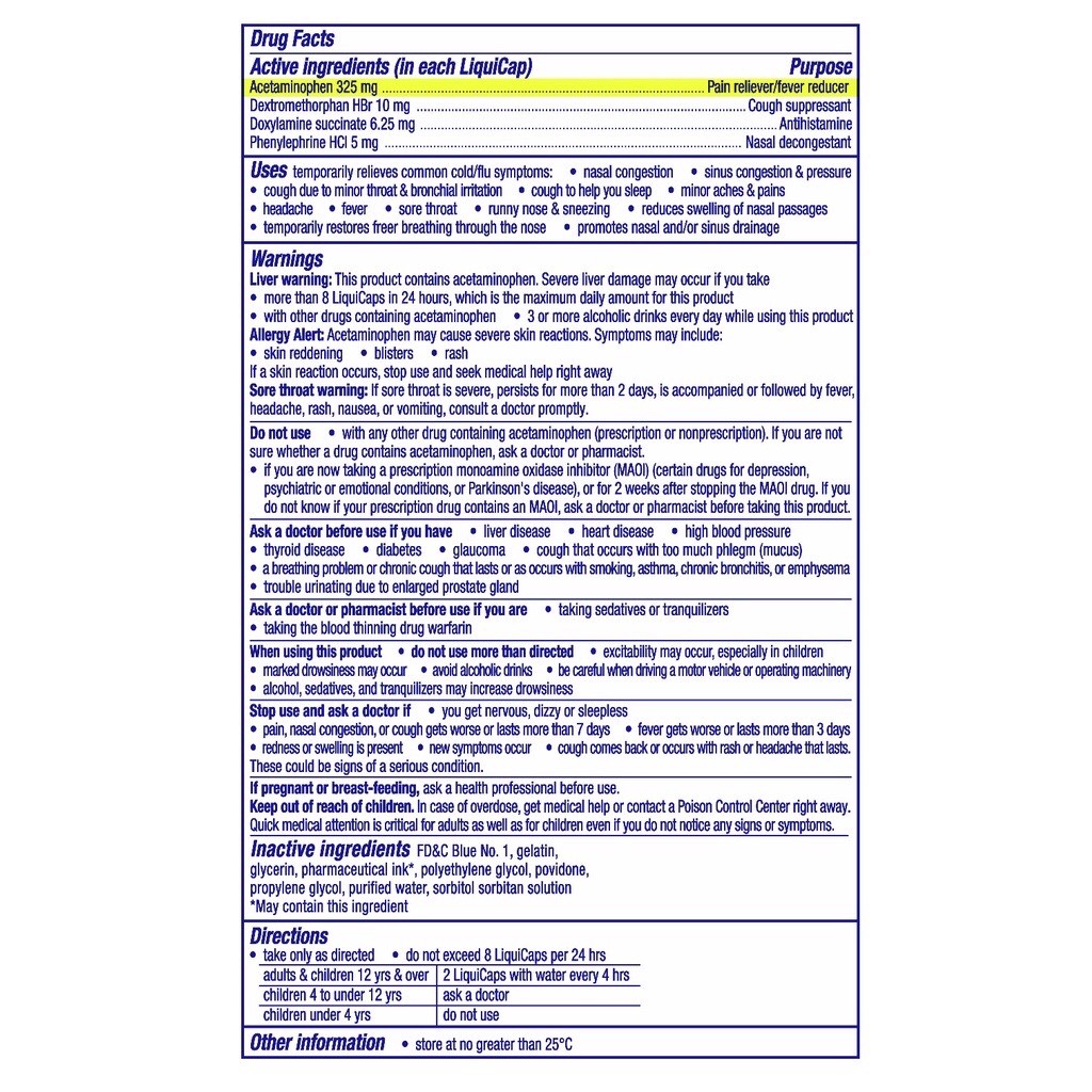[DATE 5/2022] NyQuil SEVERE Cold and Flu Relief LiquiCaps SET LẺ 12 VIÊN ( DAYQUIL NYQUIL )