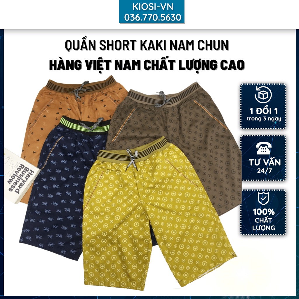 Quần đùi nam, Quần short kaki nam chun, vải mát, kiểu dáng thời trang từ 45-85kg hàng Việt Nam xuất khẩu cao cấp