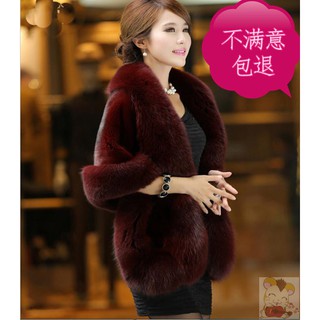 Áo khoác giả lông chồn thời trang sang trọng cho nữ