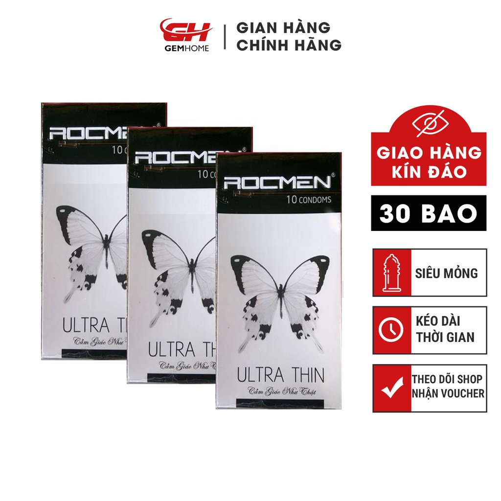 BAO CAO SU ROCMEN ULTRA THIN SIÊU MỎNG 3 HỘP LỚN GEMHOME