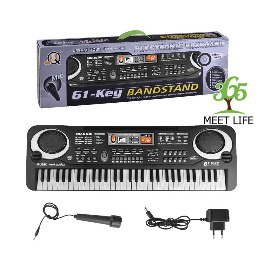 Đàn Piano Đàn Điện Tử 61 Phím Kèm Mic Cho Bé Đàn Organ