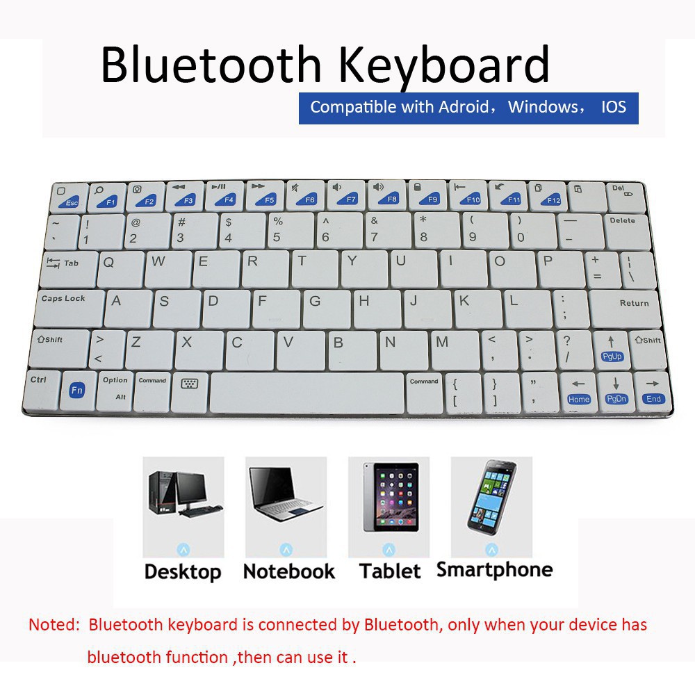 Bàn Phím Bluetooth Không Dây Có Thể Sạc Lại Cho Pc / Laptop / Điện Thoại