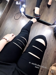 Quần kaki rách nhiều kiểu 