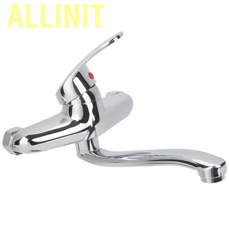 Allinit Wall Mounted Kitchen Sink Faucet Cold Water Mixer Tap Double Holes