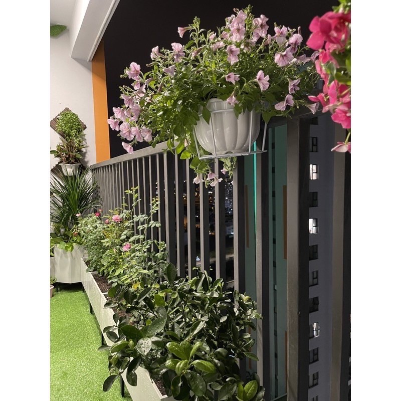 Chậu trồng cây nhựa composite trơn ban công sân vườn 50x20x25cm GREEN HOME