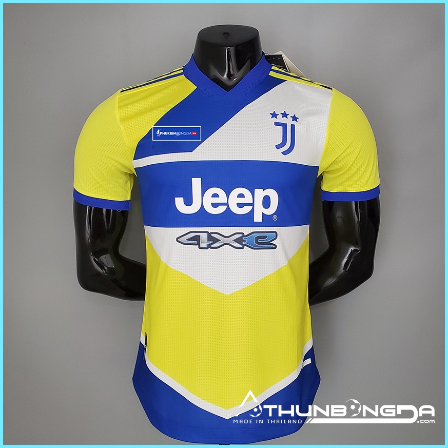 Áo Juventus vàng xanh sân khách 2021/2022, 2021/22 mẫu 3 Bản PLAYER Issue Body fit cao cấp