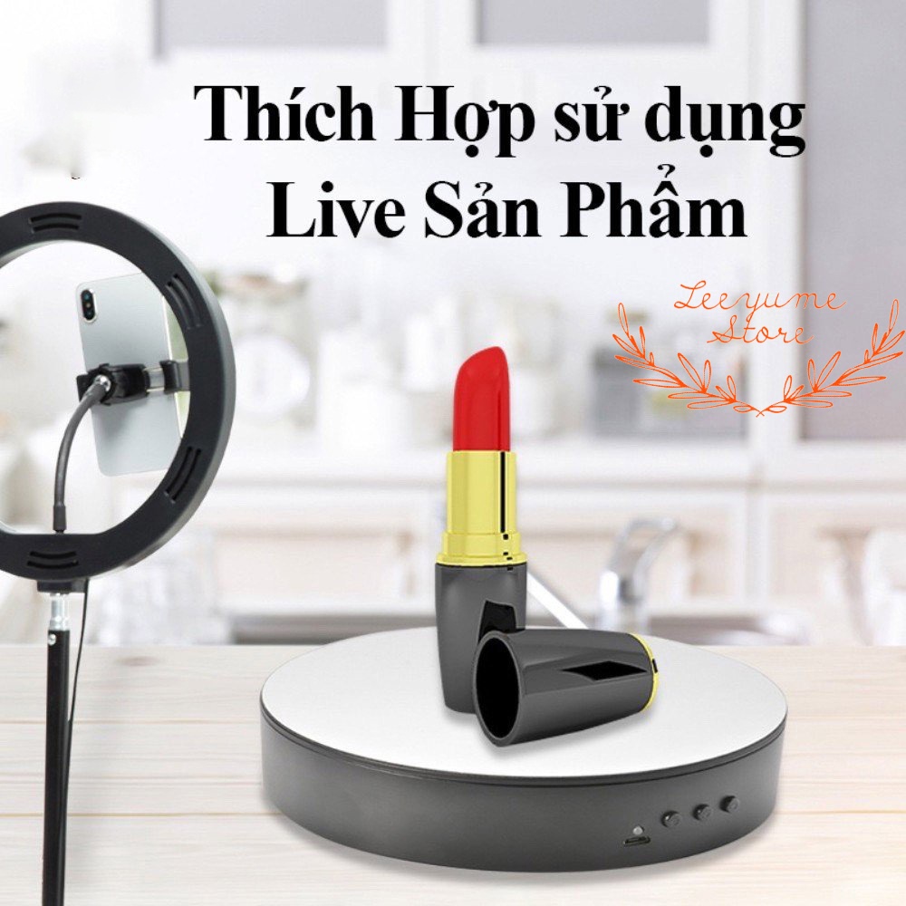 ĐẾ XOAY 360* HỖ TRỢ CHỤP ẢNH VÀ QUAY VIDEO SẢN PHẨM SZ 15CM CHỊU LỰC 5KG, SẠC USB - BẢO HÀNH CHÍNH HÃNG