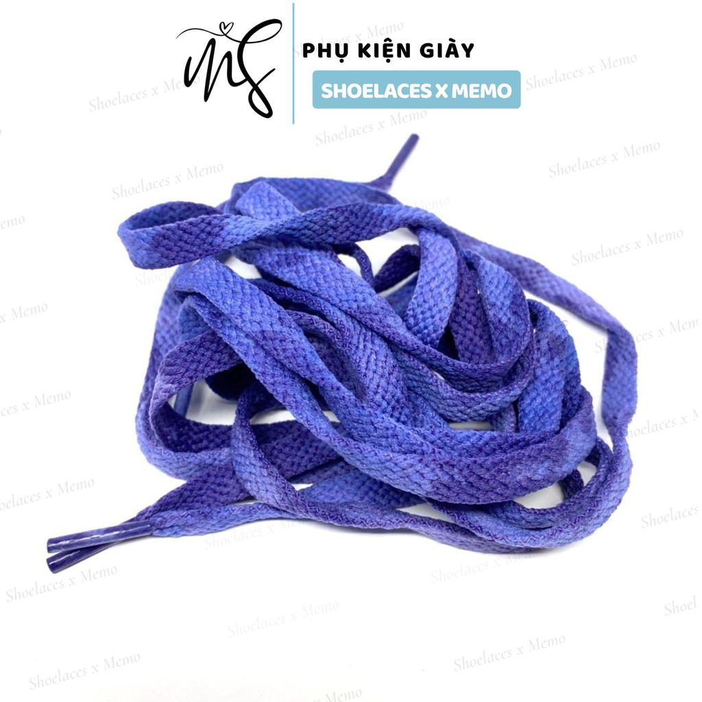[Tặng Kèm Đầu Dây Giày] Dây Giày Loang Tie Dye Purple,Dây Giày Phong Cách Vintage cho AIR JORDAN 1