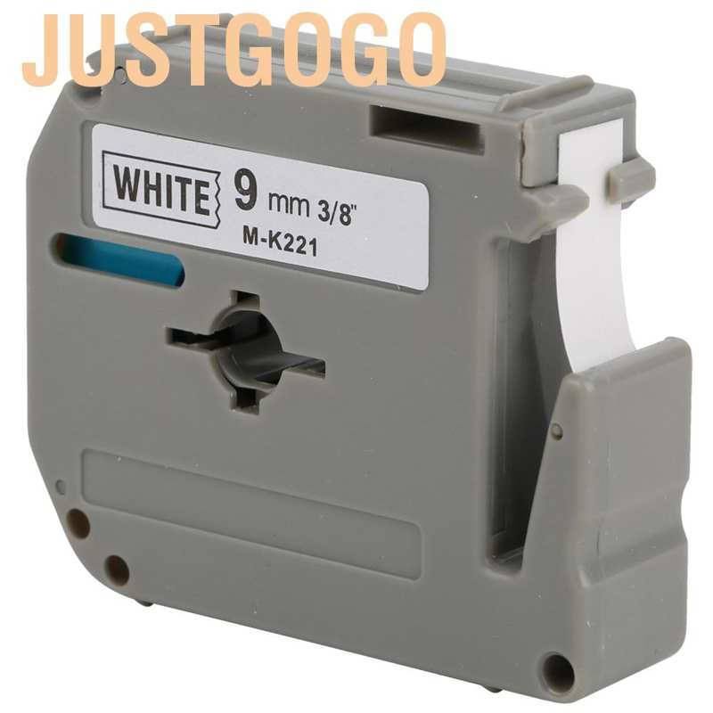 Justgogo 1 Pcs Durable Compatible Label Maker Tape M-K221 9mm for Brother PT-65/70/80