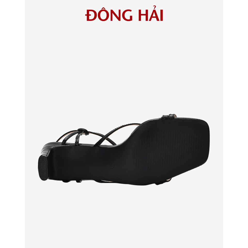 Sandal cao gót Zucia quai đan chéo da nhân tạo dập vân gót vuông 7cm - SHL34