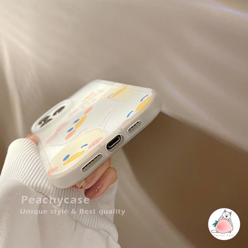Ốp Điện Thoại TPU Mềm Dạng Nhám Họa Tiết Vịt Hoạt Hình Dễ Thương Cho iPhone 13 Mini 12 Pro Max 11 Xr Xs Max X 7 8 Plus 12Mini