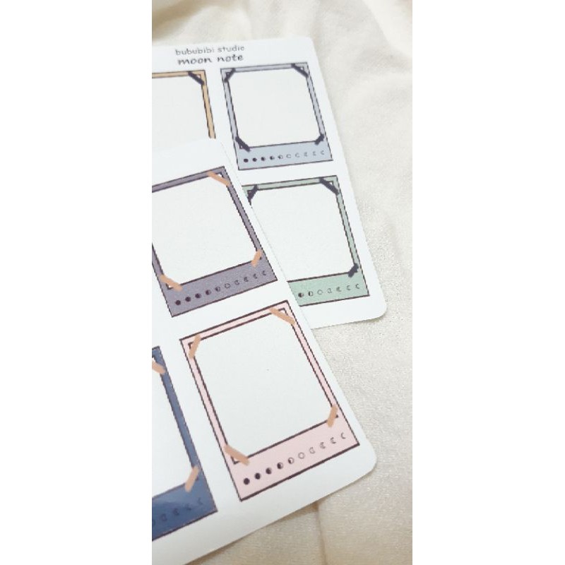 Tờ sticker hình giấy note dùng trang trí sổ bullet journal/ planner: trăng khuyết