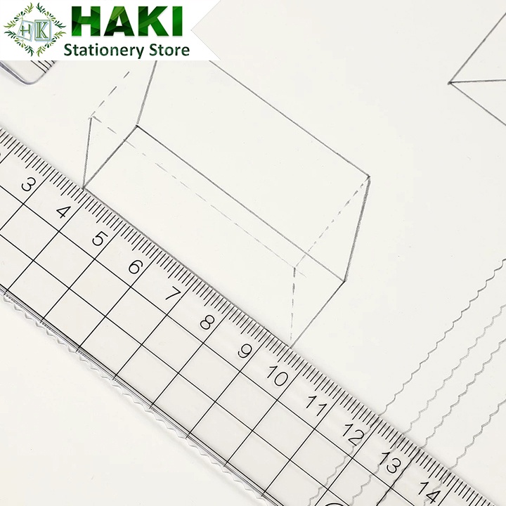 Thước kẻ nhựa trong suốt HAKI, thước kẻ acrylic 20cm 18cm 15cm thiết kế đơn giản đồ dùng văn phòng phẩm TK04