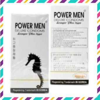 Bao cao su Power Men Cá Ngưa Xám –Bcs cao cấp Hộp 12 bao /đôn dên