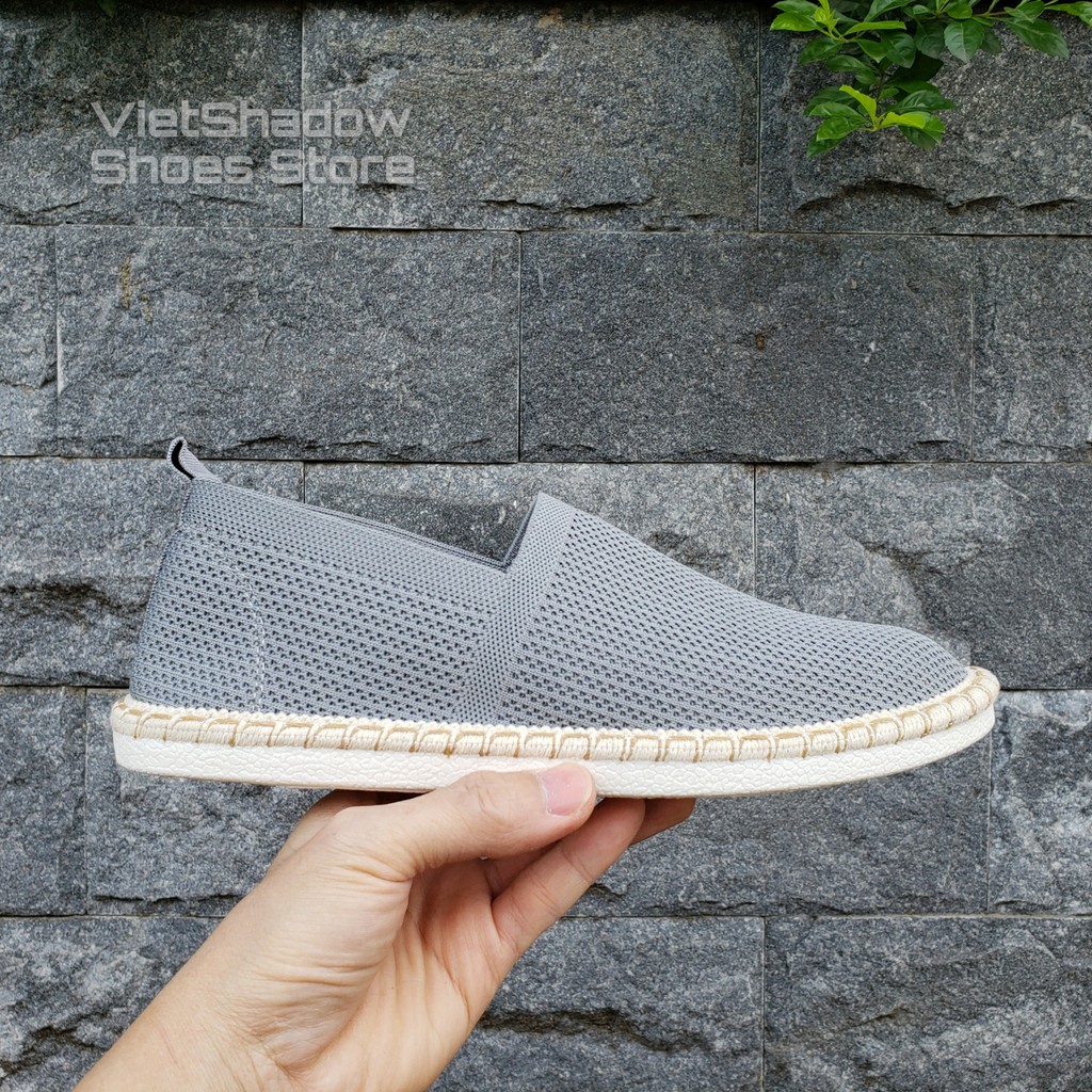 Slip on nam - Giày lười vải nam - Vải dệt kim tạo hình 3D, 4 màu (đen), (xám), (xanh) và (trắng) - Mã 2931