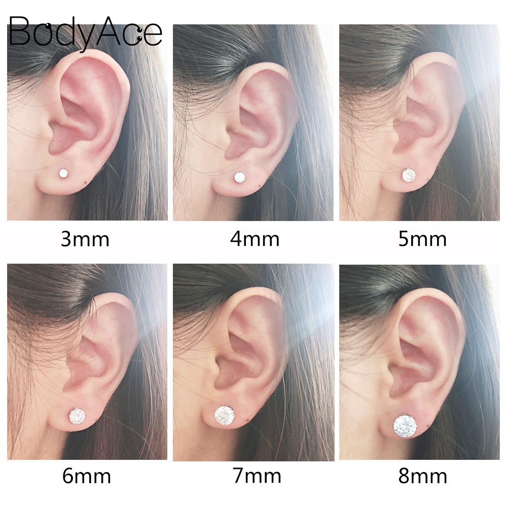 Set 6 Đôi Khuyên Tai 18G Đính Đá Thời Trang Dành Cho Nữ