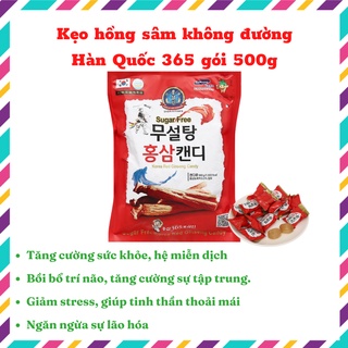 Kẹo hồng sâm không đường Hàn Quốc 365 gói 500g