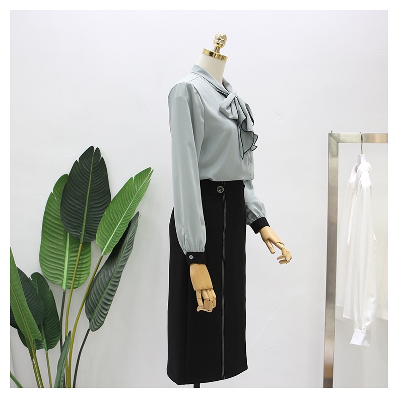 Chân Váy Công Sở Nữ Dáng Suông Phối Cúc Trần Chỉ Trẻ Trung, Dáng Dài Suông Trần chỉ 2 đường 2 cúc d68cm