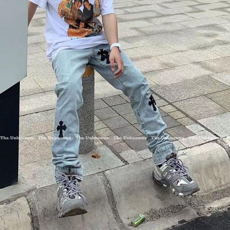 ⚡️ - Quần jeans Chrom Heart cao cấp full tag túi, quần jeans nam nữ ch