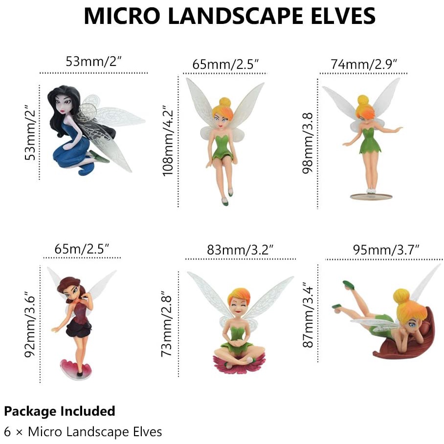 Set 6 Chi Tiết Trang Trí Bánh Hình Nàng Tiên