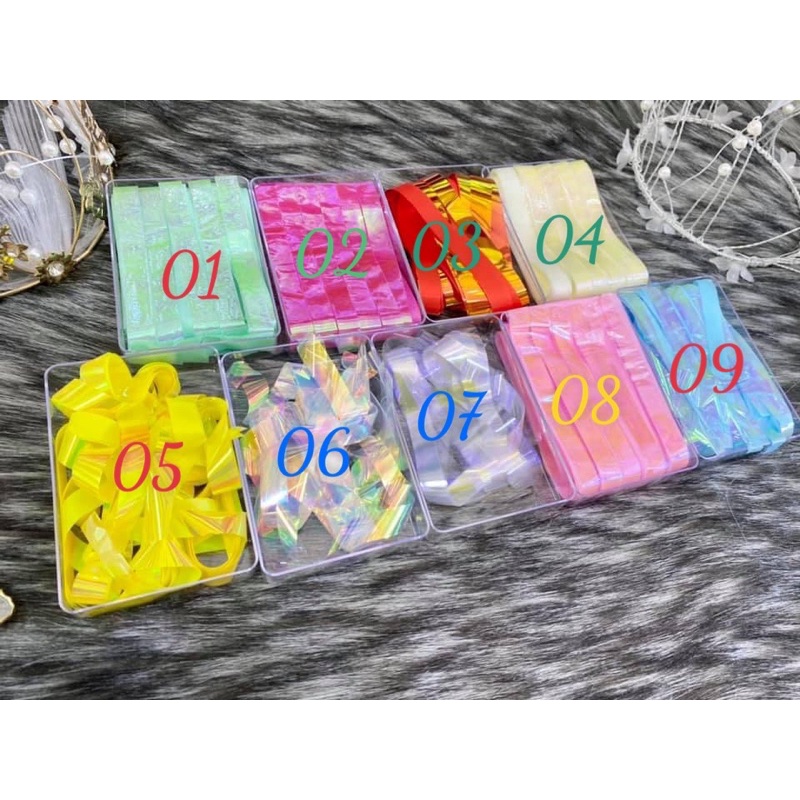 Giấy thuỷ tinh siêu sáng ẩn nail phong cánh Hàn quốc ( lẻ hộp )