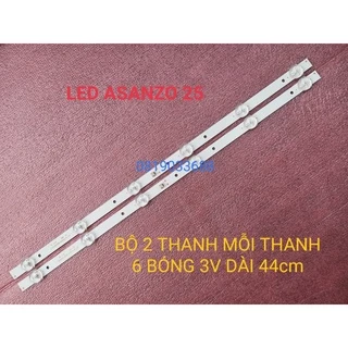 THANH LED TIVI ASANZO 24 25 INCH VÀ CÁC ĐỜI MÁY KHÁC, HÀNG MỚI 100%, BỘ 2 THANH, MỖI THANH 6 BÓNG 3V, DÀI 44cm