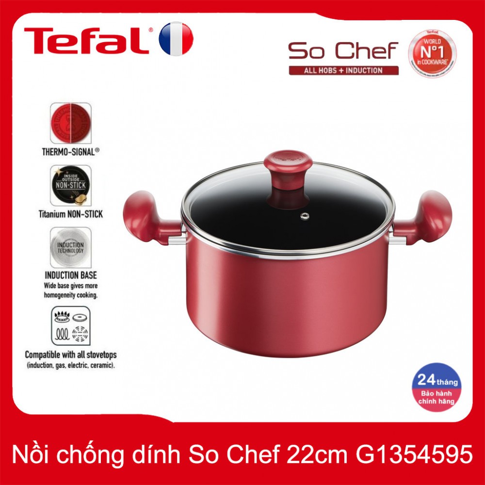 Nồi chảo Chống Dính Đáy Từ Tefal So Chef Nông Lòng Siêu Bền Dùng Được Cho Bếp Từ