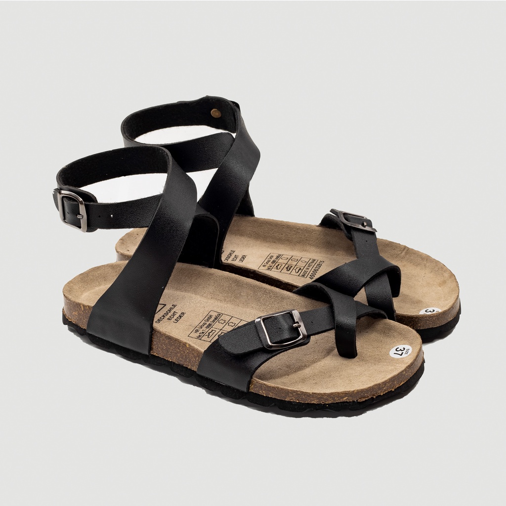 Mã PU16 - Sandal công sở Birken Đế Trấu BIOLINE Official Unisex nam nữ Quai Da PU cao cấp đan cổ chân