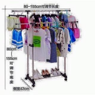 Giàn phơi đồ 2 tầng có bánh xe