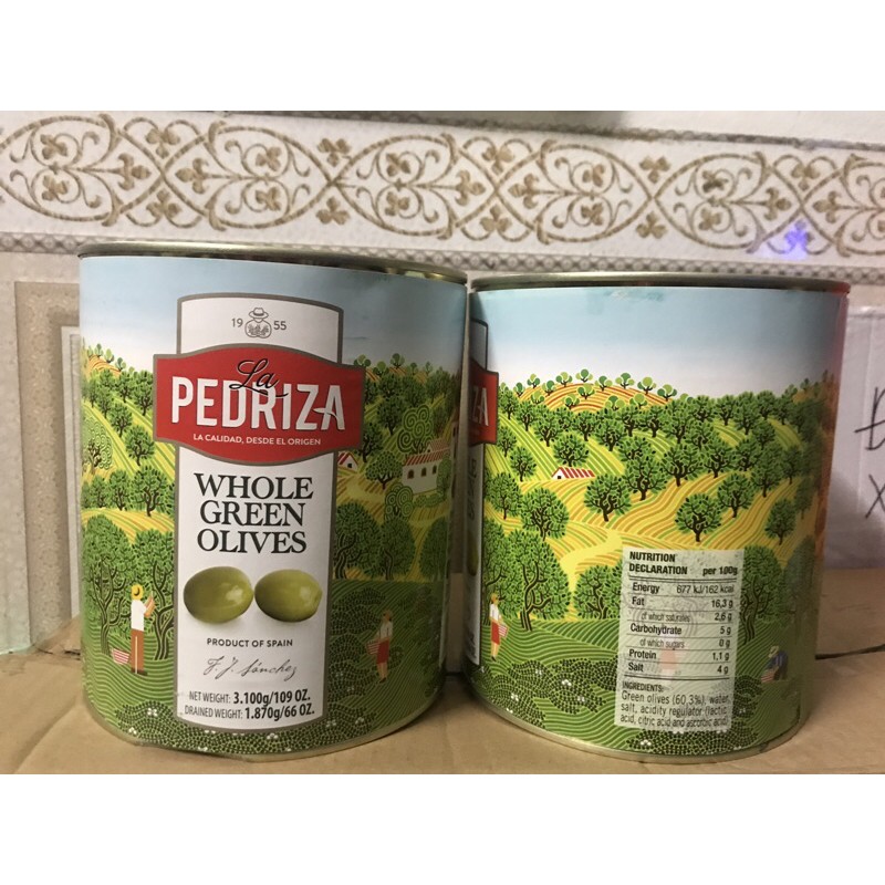 Quả oliu xanh nguyên trái có hạt 3kg La Pedriza