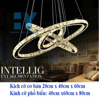 Đèn thả: Đèn thả pha lê 3 vòng trang trí phòng khách, phòng ăn, phòng ngủ hiện đại HY468