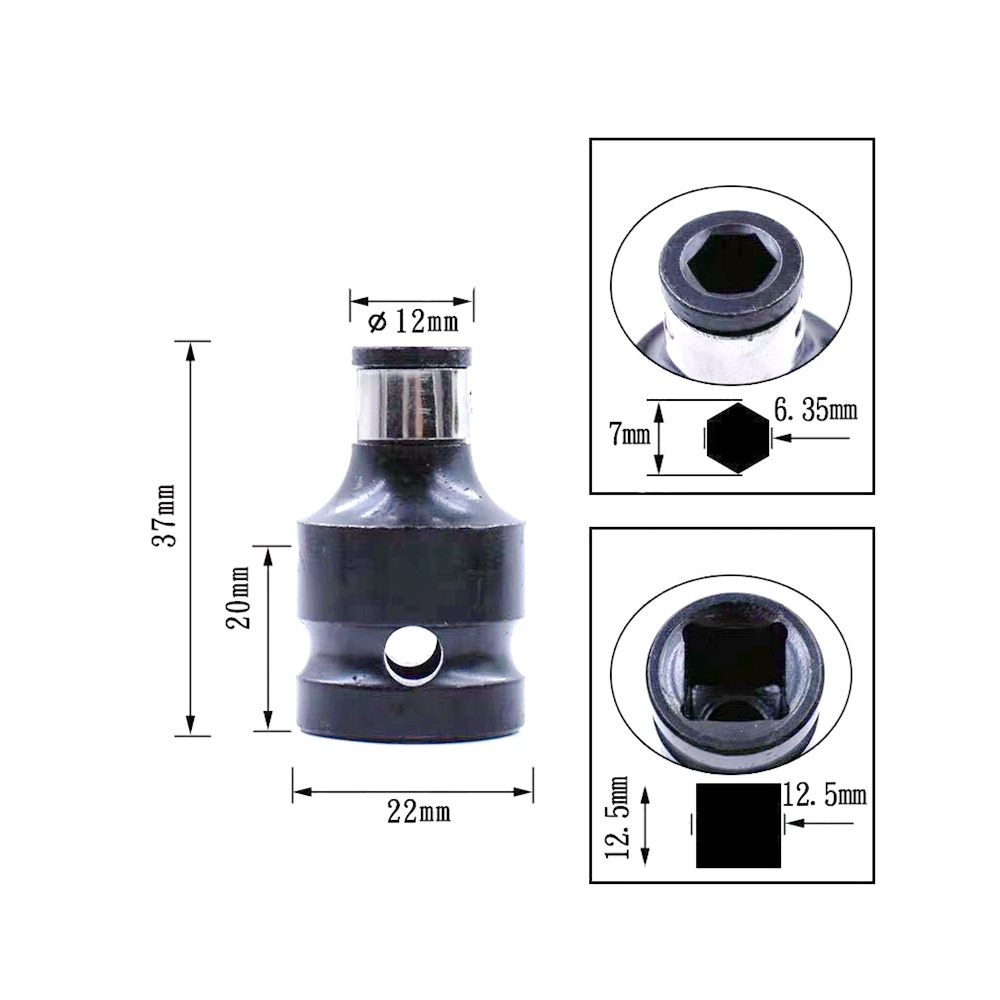 Dụng Cụ Chuyển Đổi Đầu Vuông 1/2 Inch Sang Đầu Lục Giác 1/4 Inch