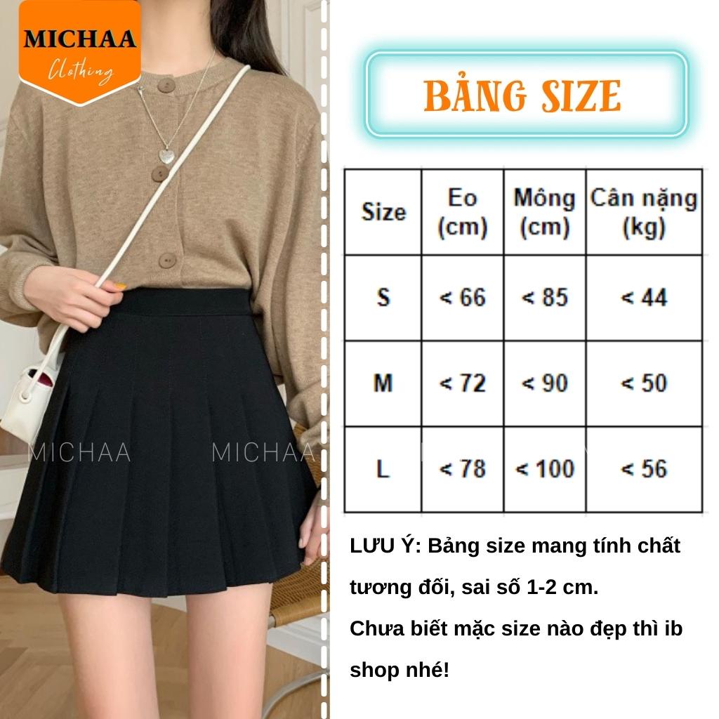 Chân Váy XẾP LY TENNIS Nữ Ngắn Dáng Xòe Lưng Cạp Cao Chữ A Có Lót Trong - MICHAA