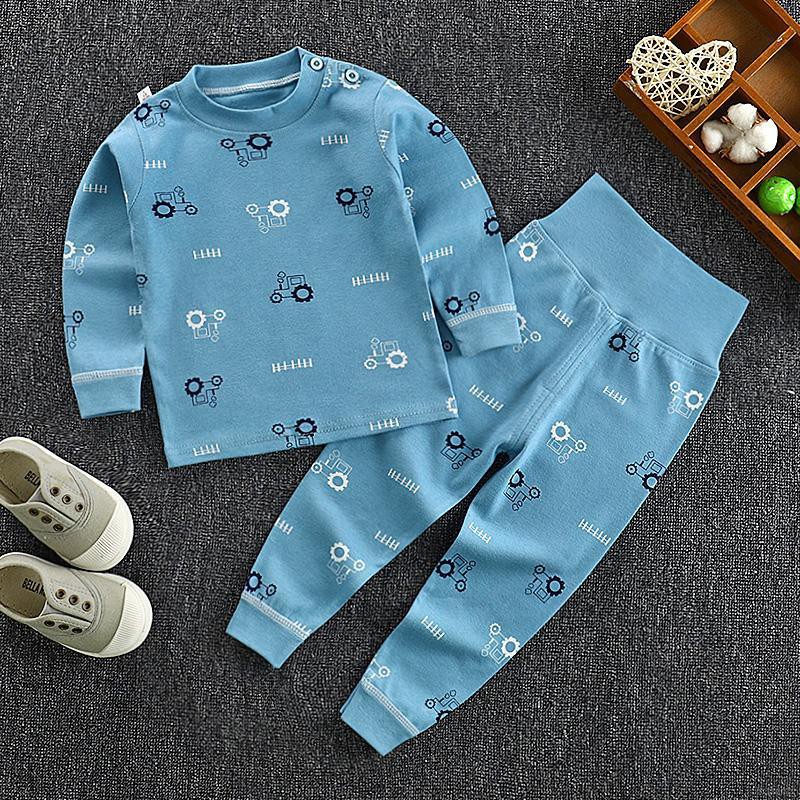 Bộ Đồ Ngủ Pijama Dài Tay Họa Tiết Hoạt Hình Cho Bé Từ 0-7 Tuổi