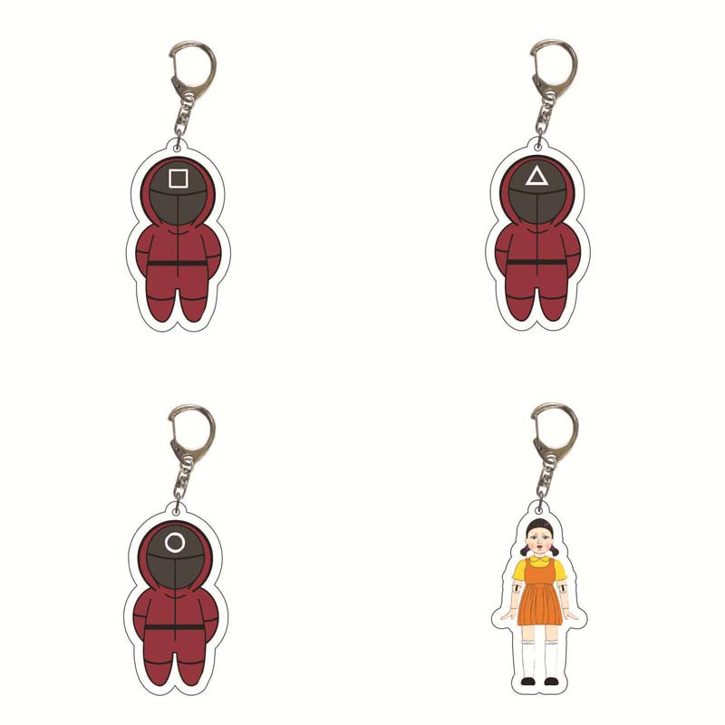 Móc Khóa Hình Mặt Nạ Đỏ Hoạt Hình Bằng Acrylic Dùng Để Hóa Trang Nhân Vật Six TV Series Lee Jung Jae