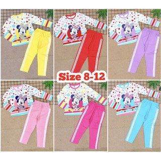 Bộ tay dài bé gái đẹp hình Chuột Mickey/mèo Kitty 20-35kg