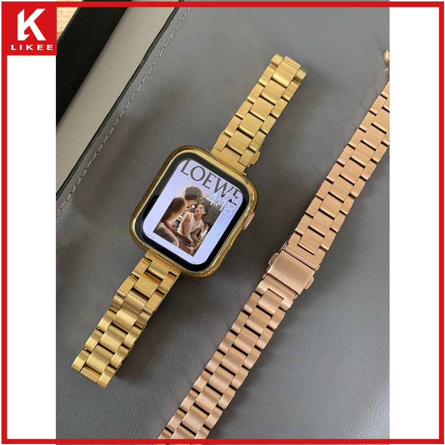 Dây Đeo Bằng Thép Không Gỉ Mỏng Cao Cấp Cho Đồng Hồ Apple Watch Series 7 6 Se 41mm 45mm 40mm 44mm for Iwatch Series 5 4 3 38mm 42mm